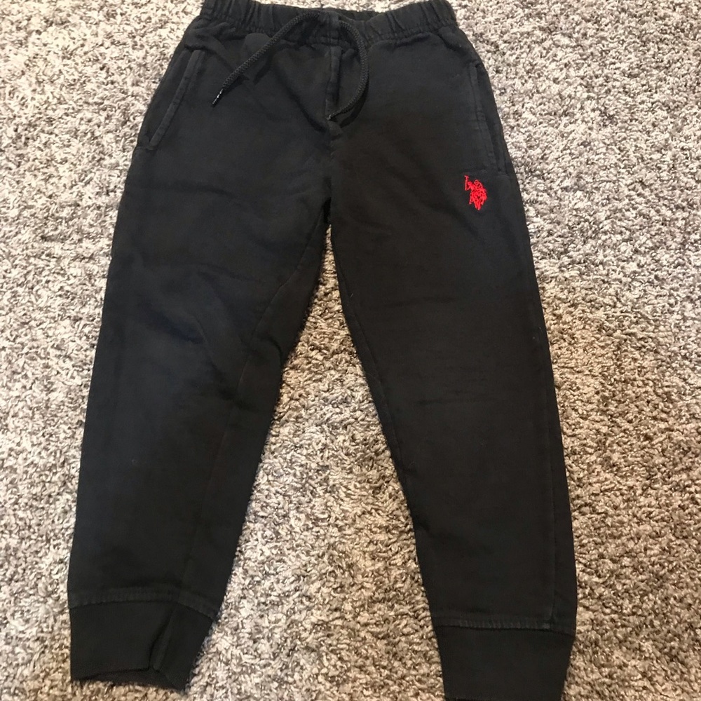 Black with red polo logo joggers